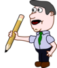 Man Holding Pencil Clip Art